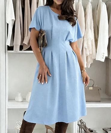 komplet haljina i sako: ✅✅Ženska midi haljina s kratkim rukavima – više boja - Model — 2