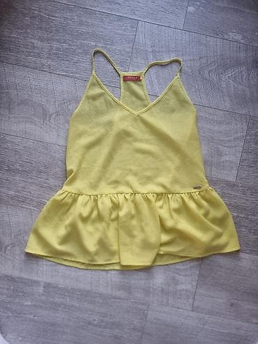 elegantne majice zenske: GUESS žuti top na bretele, kao nov - Model: ženski top sa tankim — 1