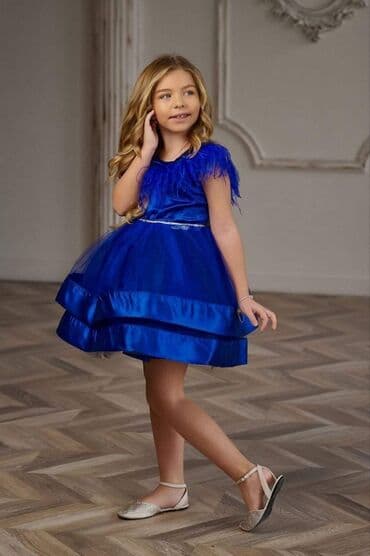 satenske pidzame: Predivne haljinice saten, til, perje, šljokice, za princezice od — 9