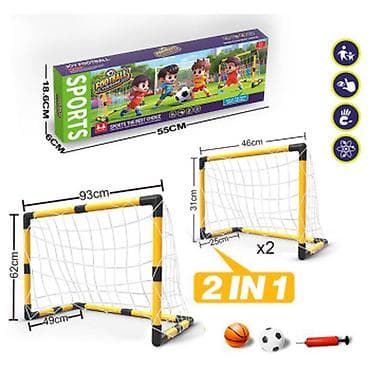 Fudbalski gol za decu sa dve mreže – 2 u 1 set za vežbanje šuta i