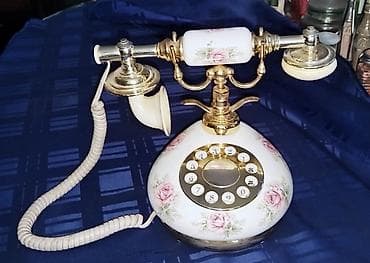 Pegle za veš: Retro fiksni telefon sa cvetnim motivima i zlatnim detaljima - Tip — 8