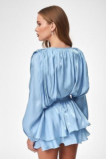 Donji delovi trenerke: 🔥Ženska kratka haljina sa dugim rukavima i pojasom - Model: mini kroj — 4