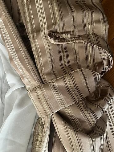 pinterest zavese za dnevnu sobu: Zavese sa prugama – komplet sa povezima. Duzina 2500 - Materijal — 2