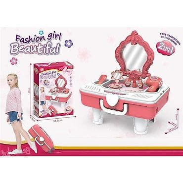 Kofer set za ulepšavanje – 2 u 1 dečiji beauty set sa ogledalom i