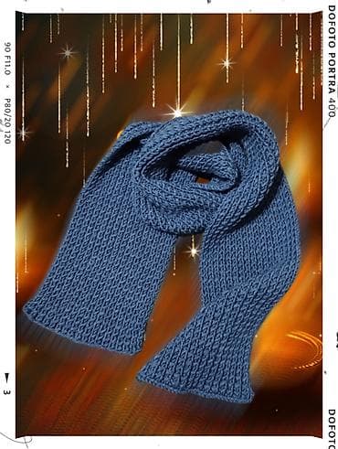 Topli dugačak šal ručno pleteni, 200x22 cm. Novo