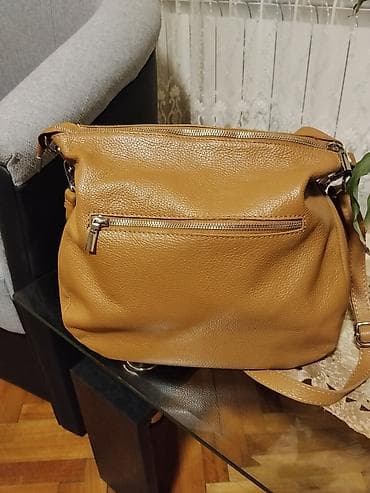 baldinini kais: Kožna torba preko ramena – camel/karamel boja - Materijal: prirodna — 2