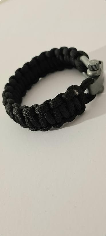 Muška odeća: - Na prodaju muška crna narukvica napravljena ručno od čvrstog — 5