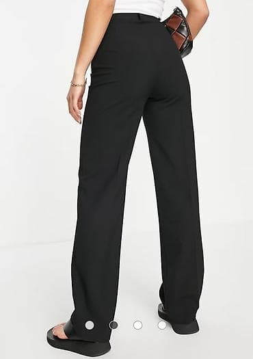 dsquared pantalone: Ženske crne pantalone sa visokim strukom i ravnim, blago širokim — 2