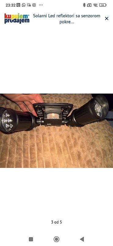mermerne kucice za svece cena: Solarni LED reflektor sa dvostrukom glavom i senzorom pokreta - Dva — 3