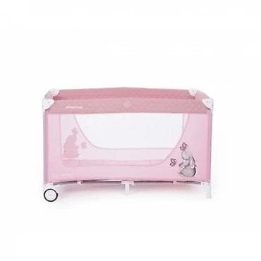 KikkaBoo krevetac Day & Night Pink Rabbit – prenosivi krevetac sa