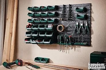 Motorne testere: Zidni organizator za alat – komplet panela sa kutijama i držačima - — 1