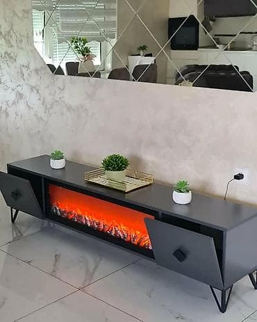 jela namestaj novi sad: TV komoda sa ugrađenim električnim kaminom - Moderan dizajn sa čistim — 2