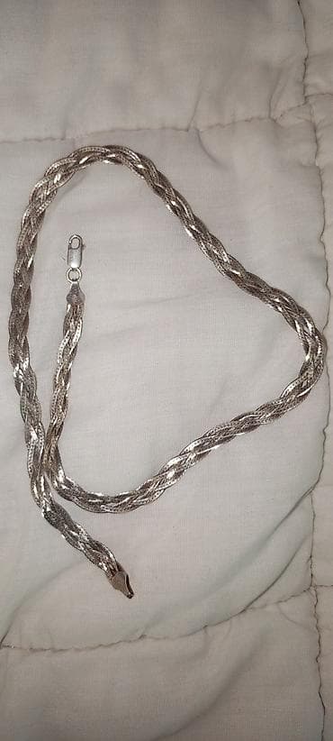 handmade nausnice: Pletena srebrna ogrlica - Materijal: srebro (obilježje “925” vidljivo — 5