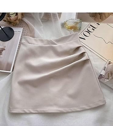 Suknjica na falte sa elastinom. Krem bela/bez,zuta,tamno zuta,svetlo