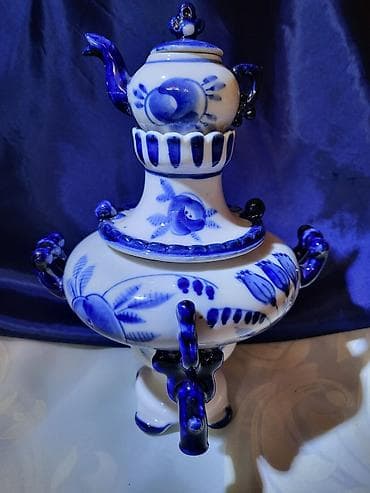Home & Garden: Kompletan ukrasni samovar Gzhel USSR iz 70ih.godina. Originalni ruski — 5