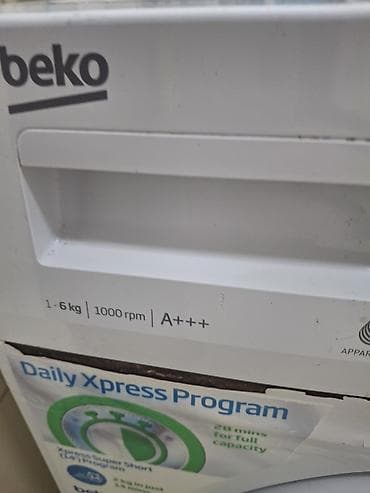 indukciona ploca dve ringle: BEKO veš mašina, prednje punjenje - Kapacitet pranja: 1–6 kg - Brzina — 3