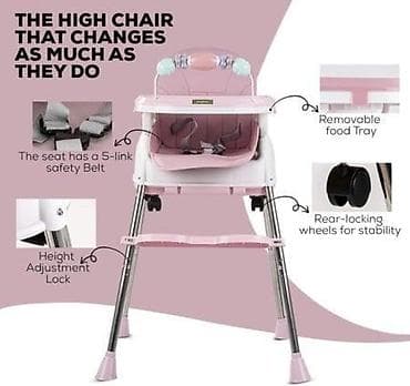 forma ideale kompjuterski stolovi: Hranilica Baby Line roze MODEL C006 Opis: - Prilagodljiva 2u1 — 3