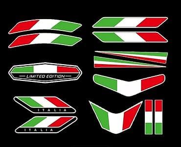 kompresor sa dve glave: Ukrasni set nalepnica – Italijanska zastava (trikolore) za moto/auto — 1