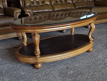 stilske komode: Ovalni klub sto, klasičnog dizajna - Materijal: masivno drvo sa — 8