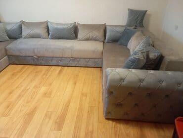 trosed na razvlacenje sa dusekom: Ugaona garnitura – moderni L oblik - Prostrana ugaona sofa sa dubokim — 14