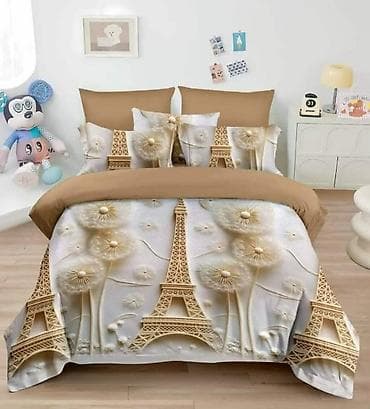 Bed sheets: Posteljina bracna luksuzna sa dva lica,višedelni setovi sa 3D štampom — 1