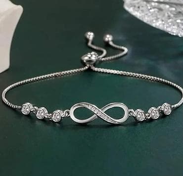 Predivna podesiva narukvica sa znakom beskonacnosti sterling srebro