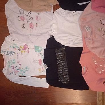 crne satenske pantalone: Paketić dečije garderobe za devojčice – razni komadi dugih rukava i — 5