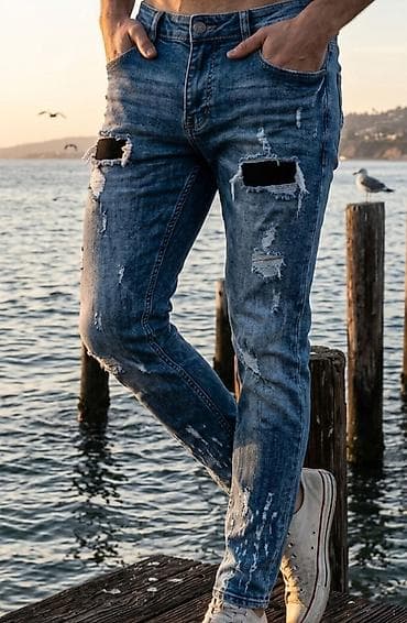 sive farmerke muske: Muške uske farmerke sa poderotinama i „distressed“ efektom - Kroj — 1