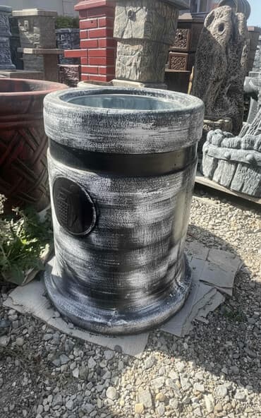rostilj sa postoljem: Dekorativna baštenska žardinjera/kamenica od betona - Materijal — 1