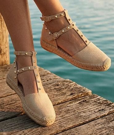 Ženske espadrile sa kaiševima i nitnama - Model: espadrile zatvorenog na lalafo.rs Ženske espadrile sa kaiševima i nitnama - Model: espadrile zatvorenog
