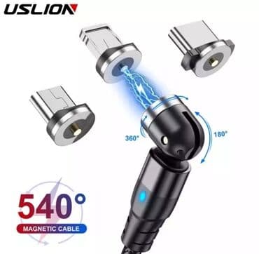 tesla tv na 12v: USLION 540 stepeni rotirajući magnetni kabl Micro USB tip C — 1