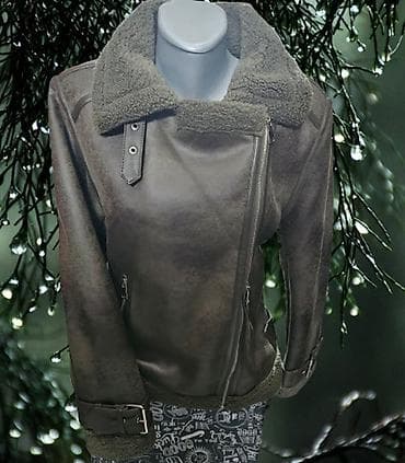 pantera jakne: Topla zimska jakna u maslinasto zelenoj boji. S-XL Ženska pilotska — 2