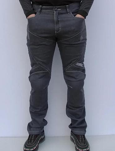 starke sive: Muške motociklističke farmerke – tamno siva - Kroj sa ojačanjima i — 2