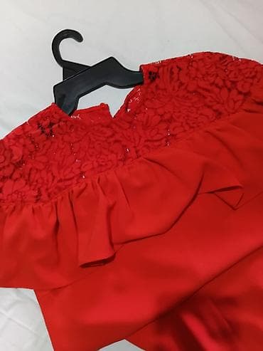 primark nis: Elegantna crvena haljina do kolena - Kroj: ravna silueta, dužina — 2