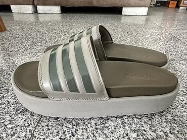 Adidas platform papuče – sivo/maslinasta boja - Model: Adidas slide