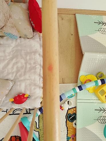 polovne decije sobe: Drvena ogradica za bebe - Materijal: masivno drvo sa okruglim — 3