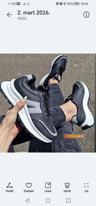 patike sa cikicom: Patike – crno/sive, masivni đon - Model: lifestyle/sportske patike sa — 2