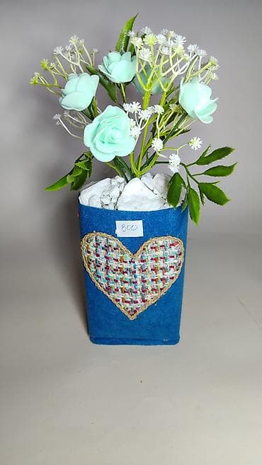 Kućni dekor: Dekorativna aranžmanska saksija sa veštačkim cvećem - Aranžman: nežne — 6