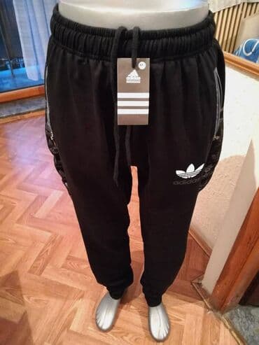 Donji deo trenerke, 2XL (EU 56), Adidas, bоја - Crna, Pamuk