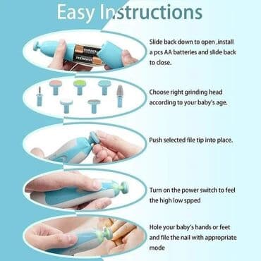 trimer za nokte za bebe: Cena 1400 dinara Komplet za negu bebe - Električna turpija za nokte za — 9