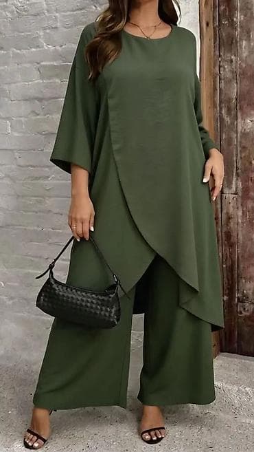 letnje torbe: Ženski komplet – asimetrična tunika + široke pantalone - Dizajn — 3