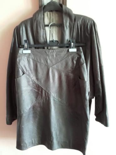 pončo za zimu: XL (EU 42), Leather, Single-colored, color - Khaki — 2