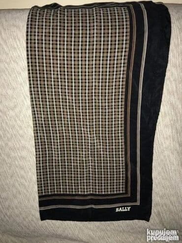 salovi i kapa: Original BALLY svilena marama NOVA 100% Silk Made in Italy Plavena — 2