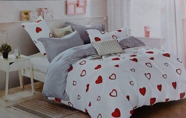 ikea posteljina na srca: ❤Posteljina iz 7 delova ❤Čaršaf-220*240 ❤Jorganska navlaka-2x140*200 — 12