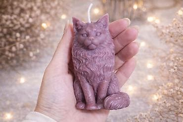 Ručna sveća u obliku mačke - Dekorativna sveća detaljno modelovana