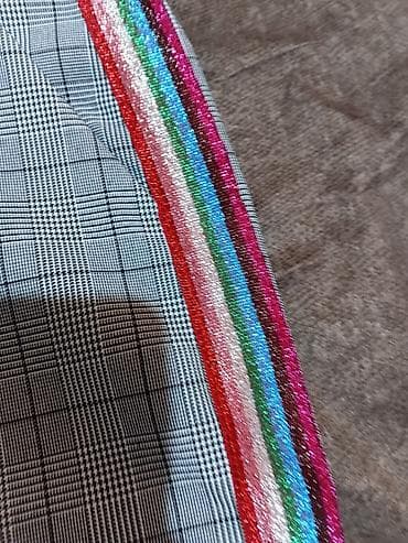 zara haljina s: Komplet – satenska košulja + karirane pantalone sa šljokičastim — 3