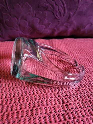 Staro posuđe i escajg: Korpa nova duvano staklo Albi glass Spanija 70te. Visina. 11cm — 9