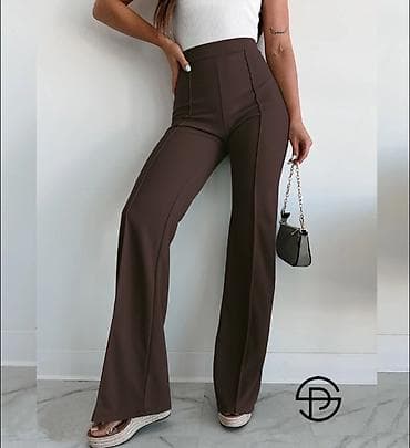 ramax pantalone: Ženske elegantne pantalone sa visokim strukom i širokim nogavicama — 2