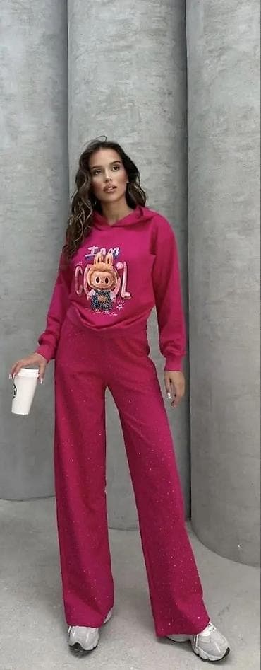 Lične stvari: Dva‑dela trenerka za žene sa kapuljačom i širokim pantalonama - — 2