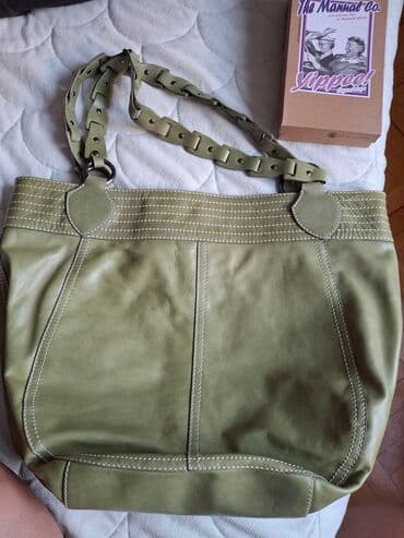 maslinasta torba: Torba za rame, Materijal: Koža — 1